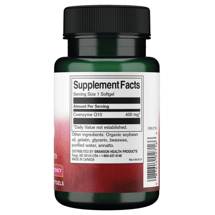 Swanson CoQ10 400mg 30 Softgels - Cellular Health at MySupplementShop by Swanson