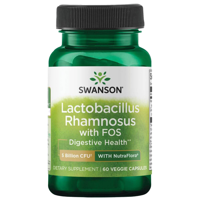 Swanson Lactobacillus Rhamnosus with FOS 5 Billion CFU 60 Vegetarian Capsules