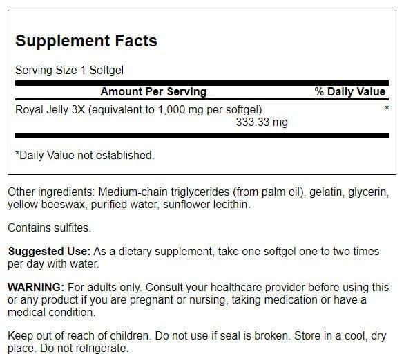 Swanson Royal Jelly 333.33 mg 100 Softgels - Health and Wellbeing at MySupplementShop by Swanson