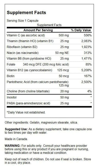 Swanson Super Stress B-Complex with Vitamin C 100 Capsules - Vitamins & Minerals at MySupplementShop by Swanson