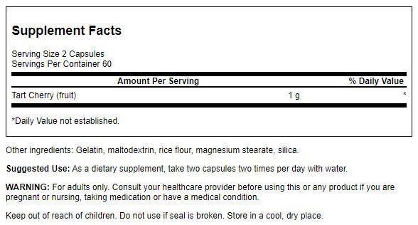 Swanson Tart Cherry 500 mg 120 Capsules - Joint Support at MySupplementShop by Swanson