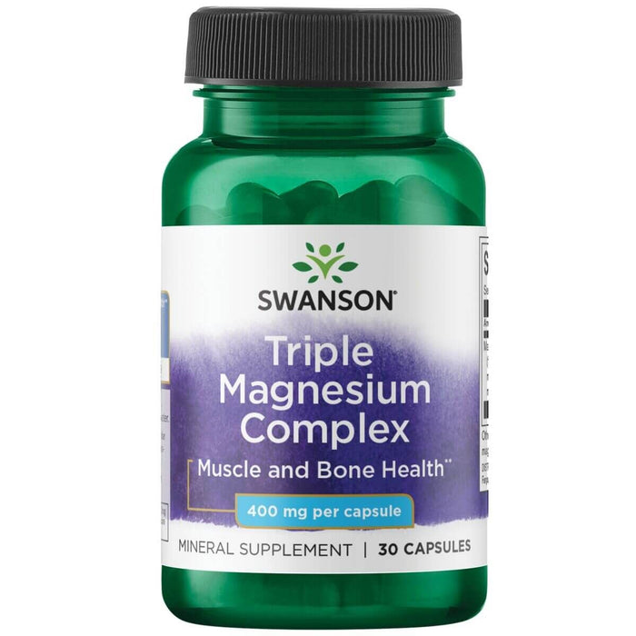 Swanson Triple Magnesium Complex 400 mg 30 Capsules - Vitamins & Minerals at MySupplementShop by Swanson