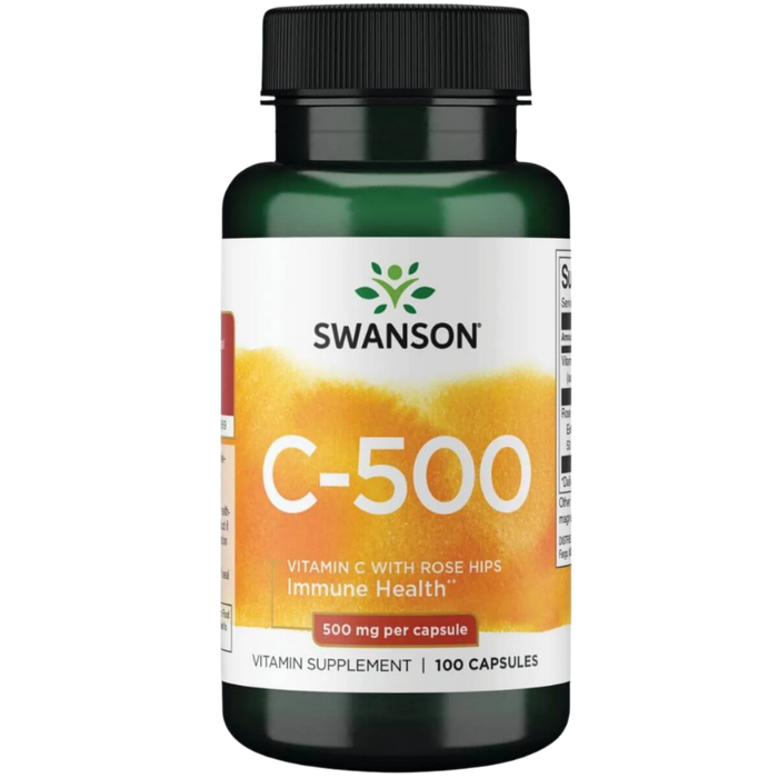 Swanson Vitamin C with Rose Hips 500 mg 100 Capsules