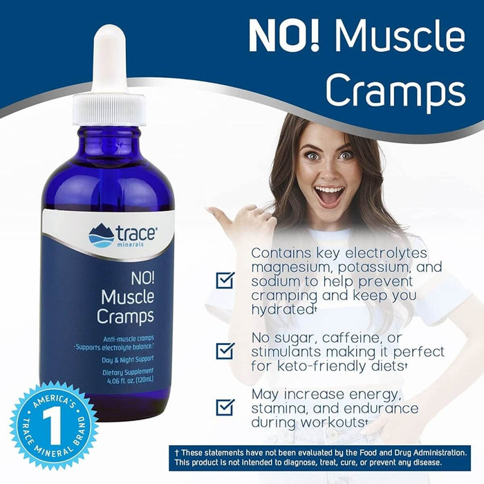 Trace Minerals Liquid NO! Muscle Cramps 4 oz - Health and Wellbeing at MySupplementShop by Trace Minerals