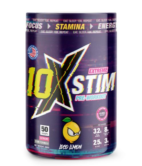 10X Athletic STIM 600g - Loco Limon - Pre Workout at MySupplementShop by 10X Athletic