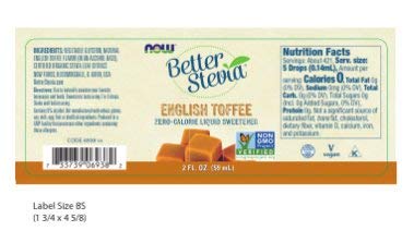 NOW Foods Better Stevia Liquid 59ml English Toffee - Health Foods at MySupplementShop by NOW Foods