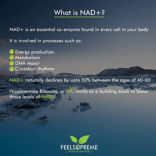 Feel Supreme NAD+ Booster - NR with Astaxanthin 60Veg Caps - Sports Nutrition at MySupplementShop by Feel Supreme