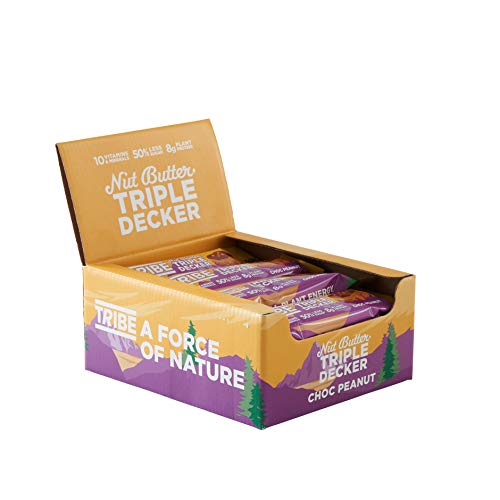 Tribe Nut Butter Triple Decker Plant Protein Bar  12x40g Choc Peanut - Default Title - Protein Bars at MySupplementShop by Tribe