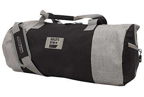 Gold's Gym UK GGBAG128 Unisex Workout Training Contrast Barrel Holdall Bag Grey Marl/Black One Size - Default Title - Sports Nutrition at MySupplementShop by Gold's Gym