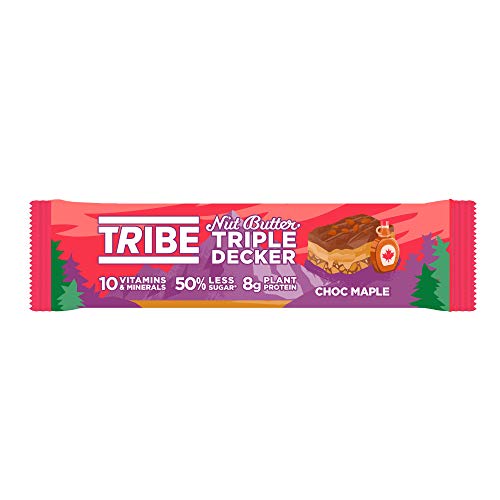 Tribe Nut Butter Triple Decker Plant Protein Bar 12x40g Choc Maple - Protein Bars at MySupplementShop by Tribe