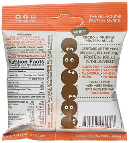 The Protein Ball Co Whey Protein Balls 10x45g Cacoa & Orange - Sports Nutrition at MySupplementShop by The Protein Ball Co