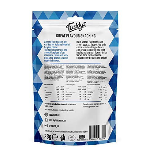 Tuddys Snacks Beef Jerky 12x28g Hoisin - Sports Nutrition at MySupplementShop by Tuddys Snacks