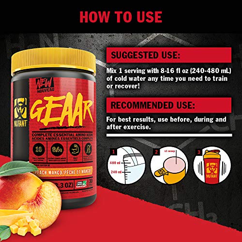 MUTANT GEAAR EAA Powder - Mango - 30 Servings - Amino Acids and BCAAs at MySupplementShop by Mutant