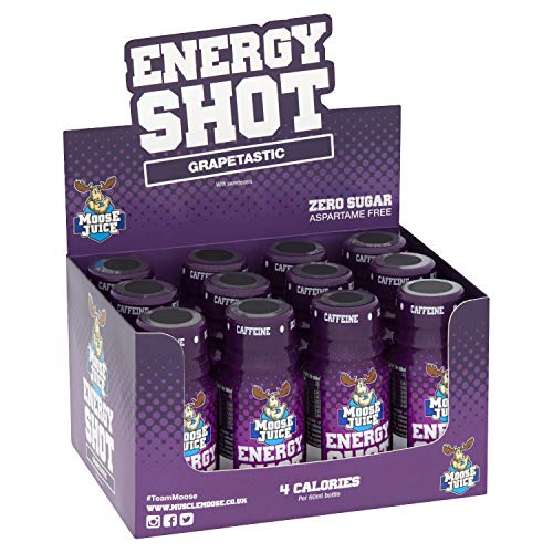 Muscle Moose - Moose Juice Energy Shots | Caffeine Drink BCAA & B Vitamins Zero Sugar Aspartame-free Grapetastic 60ml (12 Shots) - Default Title - Sports Nutrition at MySupplementShop by Muscle Moose