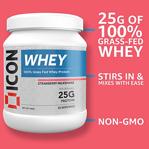 ICON Nutrition 100% Whey Protein 960g Strawberry Milkshake - Sports Nutrition at MySupplementShop by ICON Nutrition