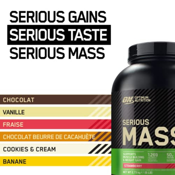 Optimum Nutrition Serious Mass Protein Powder High Calorie Weight Gainer - Whey Proteins at MySupplementShop by Optimum Nutrition