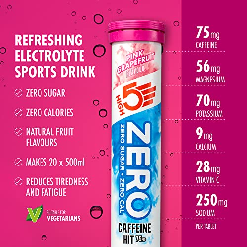 HIGH5 ZERO Caffeine Hit Electrolyte Hydration Tablets Added Vitamin C (Pink Grapefruit 8x20 Tablets) - Sports Nutrition at MySupplementShop by HIGH5