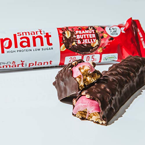 PhD Smart Bar Plant Vegan protein bar Peanut Butter & Jelly-12 Bars - Protein at MySupplementShop by PhD