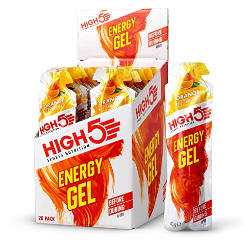 HIGH5 Energy Gel Quick Release Energy On The Go From Natural Fruit Juice (Orange 20 x 40g) - Sports Nutrition at MySupplementShop by High5