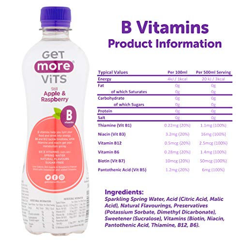 Get More Vits Vitamin B 12x500ml Still Apple & Raspberry - Sports Nutrition at MySupplementShop by Get More Vits