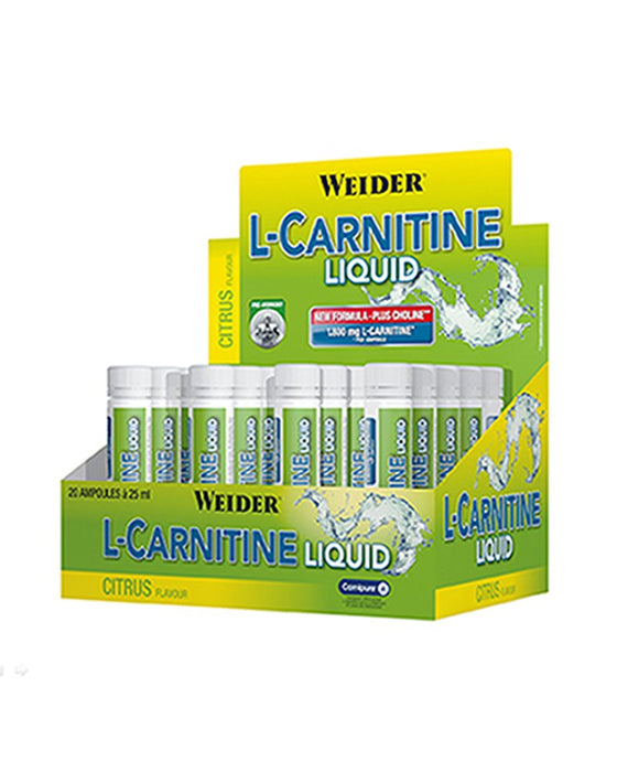 Weider L-Carnitine Liquid, Citrus - 20 x 25 ml. - Slimming and Weight Management at MySupplementShop by Weider