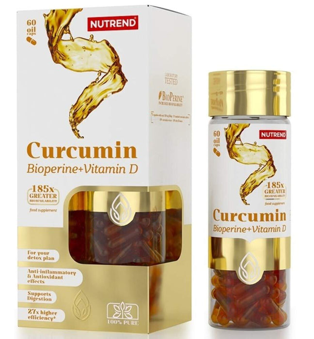 Nutrend Curcumin + Bioperine + Vitamin D - 60 caps - Health and Wellbeing at MySupplementShop by Nutrend