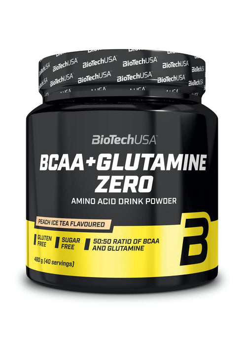 BioTechUSA BCAA + Glutamine Zero, Peach Ice Tea - 480 grams - Amino Acids and BCAAs at MySupplementShop by BioTechUSA