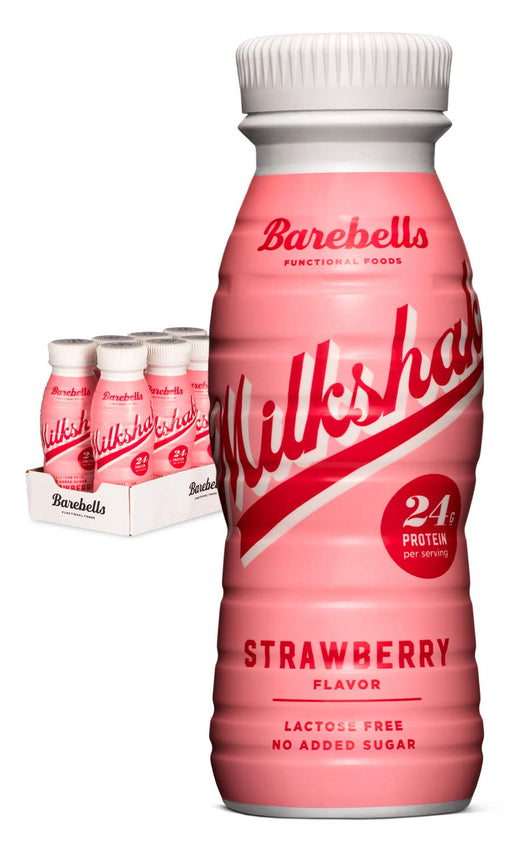 Barebells Protein Milkshake 8 x 330ml Bottles High Protein Shake No Added Sugar Lactose Free 24g of Protein - Strawberry - Nutrition Drinks & Shakes at MySupplementShop by Barebells