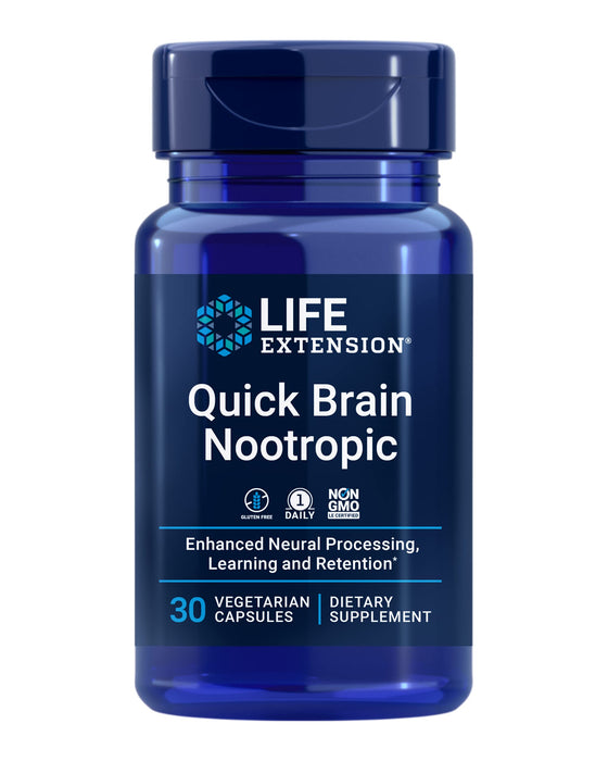 Life Extension Quick Brain Nootropic - 30 vcaps - Health and Wellbeing at MySupplementShop by Life Extension