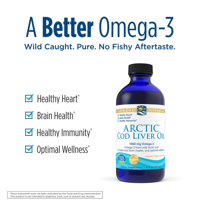 Nordic Naturals Arctic Cod Liver Oil, 1060mg Unflavored - 237 ml. - Health and Wellbeing at MySupplementShop by Nordic Naturals