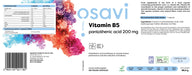 Osavi Vitamin B5 Pantothenic Acid, 200mg - 180 vegan caps - Health and Wellbeing at MySupplementShop by Osavi