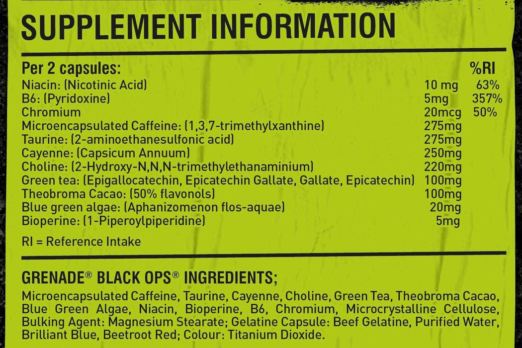 Grenade Black Ops 100 Capsules - Sports Nutrition at MySupplementShop by Grenade