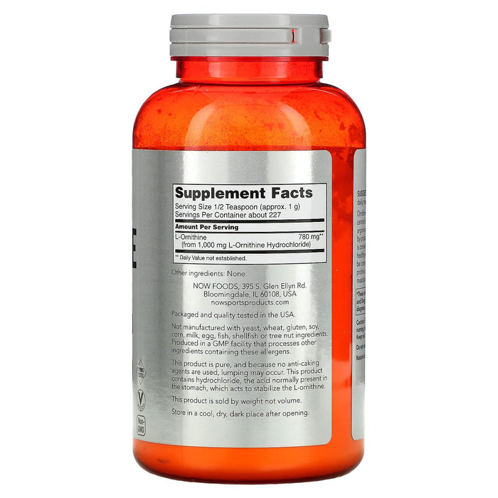 NOW Foods L-Ornithine, Pure Powder - 227g - Amino Acids and BCAAs at MySupplementShop by NOW Foods