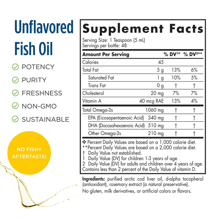 Nordic Naturals Arctic Cod Liver Oil, 1060mg Unflavored - 237 ml. - Health and Wellbeing at MySupplementShop by Nordic Naturals