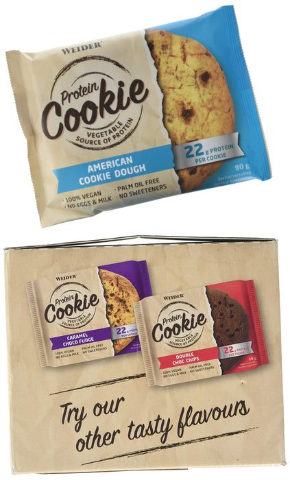 Weider Protein Cookie, All American Dough - 12 x 90g - Health Foods at MySupplementShop by Weider