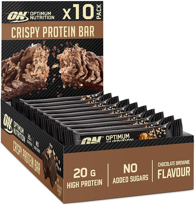 Optimum Nutrition Protein Crisp Bar 10 x 65g - Sports Nutrition at MySupplementShop by Optimum Nutrition