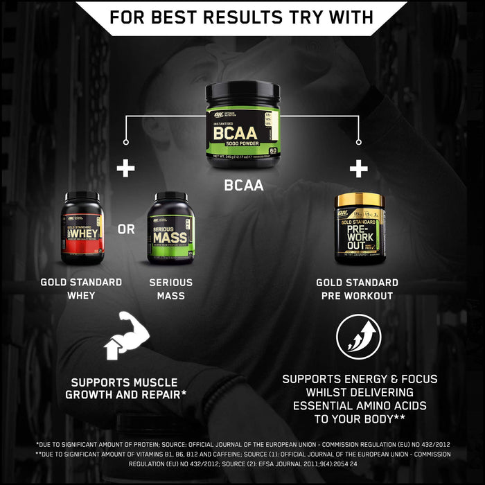 Optimum Nutrition BCAA 5000 Powder, Unflavored - 345 grams - Amino Acids and BCAAs at MySupplementShop by Optimum Nutrition