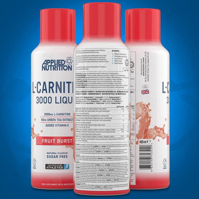 Applied Nutrition L-Carnitine 3000 Liquid 480ml - Slimming and Weight Management at MySupplementShop by Applied Nutrition