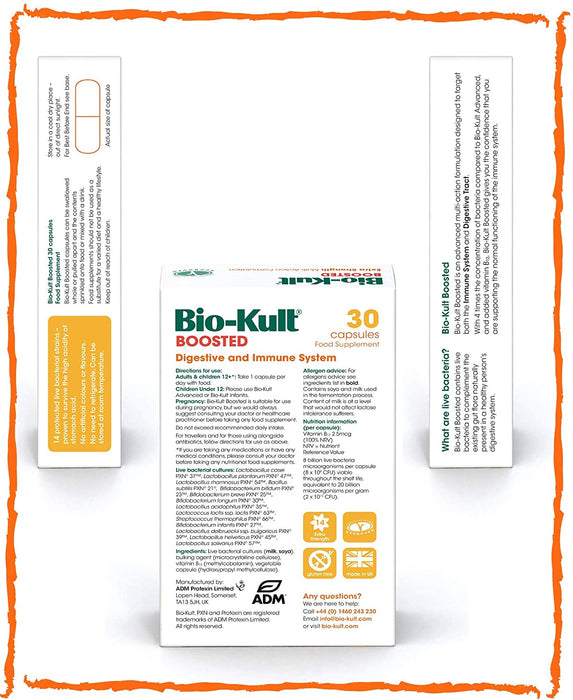 Bio-Kult Boosted Extra Strength Multi-Action Formulation 30 Capsules - Digestive Health, Fiber at MySupplementShop by Bio-Kult