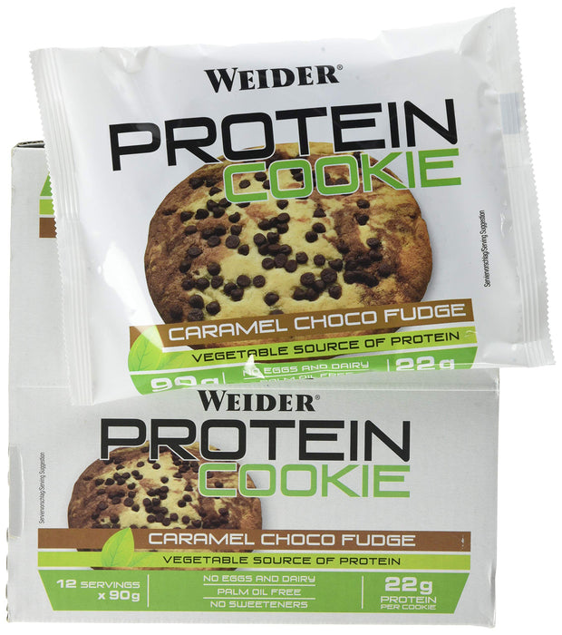 Weider Protein Cookie, Caramel Choco Fudge - 12 x 90g - Health Foods at MySupplementShop by Weider