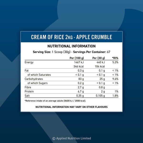 Applied Nutrition Cream Of Rice 67 Servings 2kg - Cream of Rice at MySupplementShop by Applied Nutrition