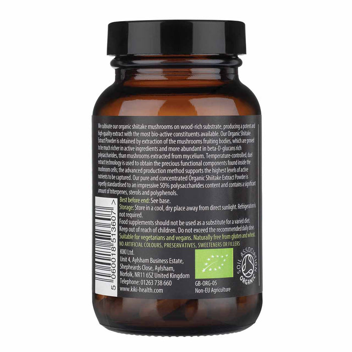 Kiki Health Organic Shiitake Extract Mushroom 60 Vegicaps - Health and Wellbeing at MySupplementShop by KIKI Health