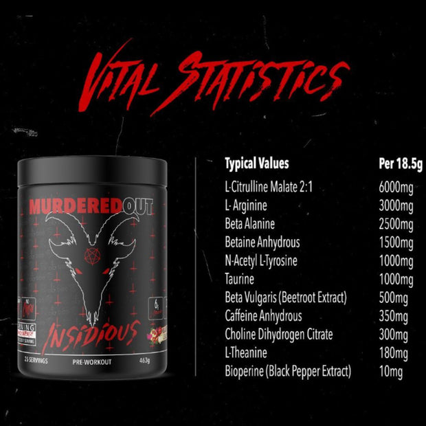 Murdered Out Insidious Pre-Workout 463g - Pre Workout at MySupplementShop by Murdered Out