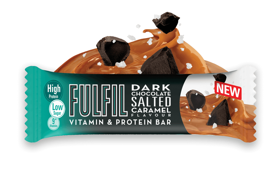 Fulfil Vitamin & Protein Bar 15 x 55g - Dark Salted Caramel - Sports Nutrition at MySupplementShop by Fulfil Nutrition