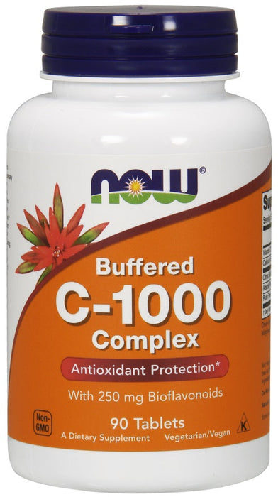 NOW Foods Vitamin C-1000 Complex - Buffered with 250mg Bioflavonoids - 90 tabs - Vitamins & Minerals at MySupplementShop by NOW Foods