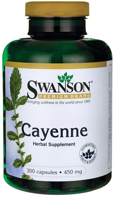 Swanson Cayenne, 450mg - 300 caps - Health and Wellbeing at MySupplementShop by Swanson