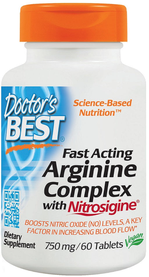 Doctor's Best Fast Acting Arginine Complex with Nitrosigine, 750mg - 60 tabs - Nitric Oxide Boosters at MySupplementShop by Doctor's Best