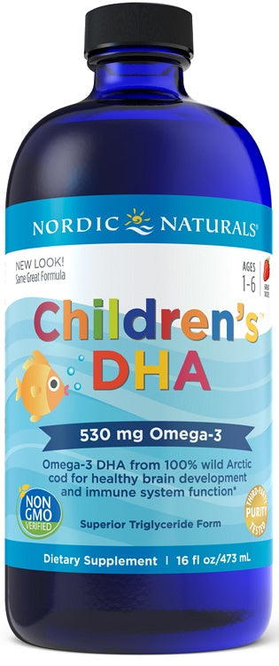 Nordic Naturals Children's DHA, 530mg Strawberry - 473 ml. - Health and Wellbeing at MySupplementShop by Nordic Naturals