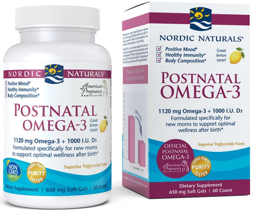 Nordic Naturals Postnatal Omega-3, 1120mg Lemon - 60 softgels - Supplements for Women at MySupplementShop by Nordic Naturals