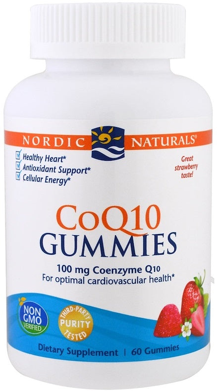 Nordic Naturals CoQ10 Gummies, 100mg Strawberry - 60 gummies - Health and Wellbeing at MySupplementShop by Nordic Naturals